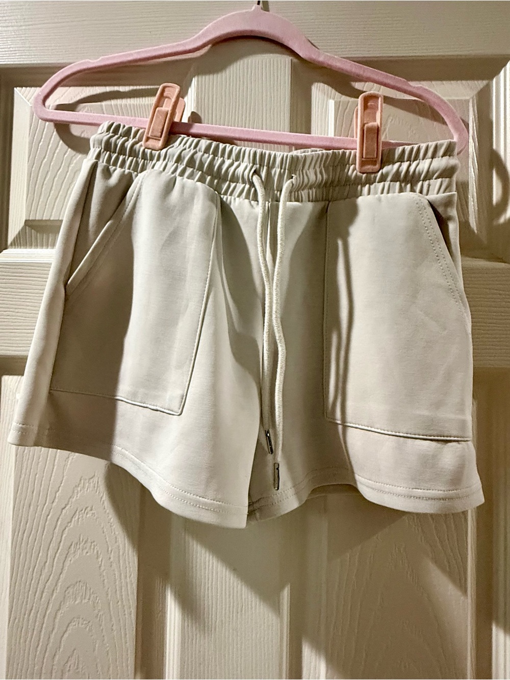 Always Cream Drawstring Athletic Pull-On Shorts